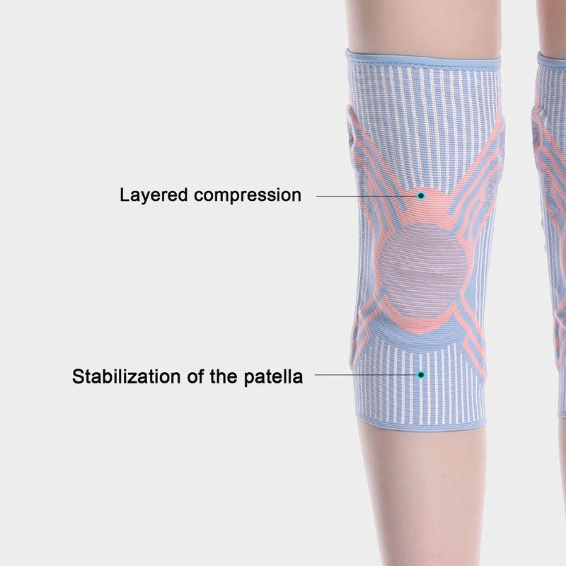 1 Pair Knee Brace Thickened Pads Breathable Mesh Silicone Spring