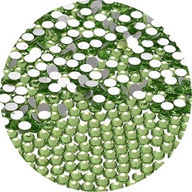 NCB 1500pcs Flatback Round Glass Nail Art Rhinestones Crystal for DIY Making Accessories Shoes, Clothes, Face Art, Bags, Manicure (Peridot, SS20 1500pcs)