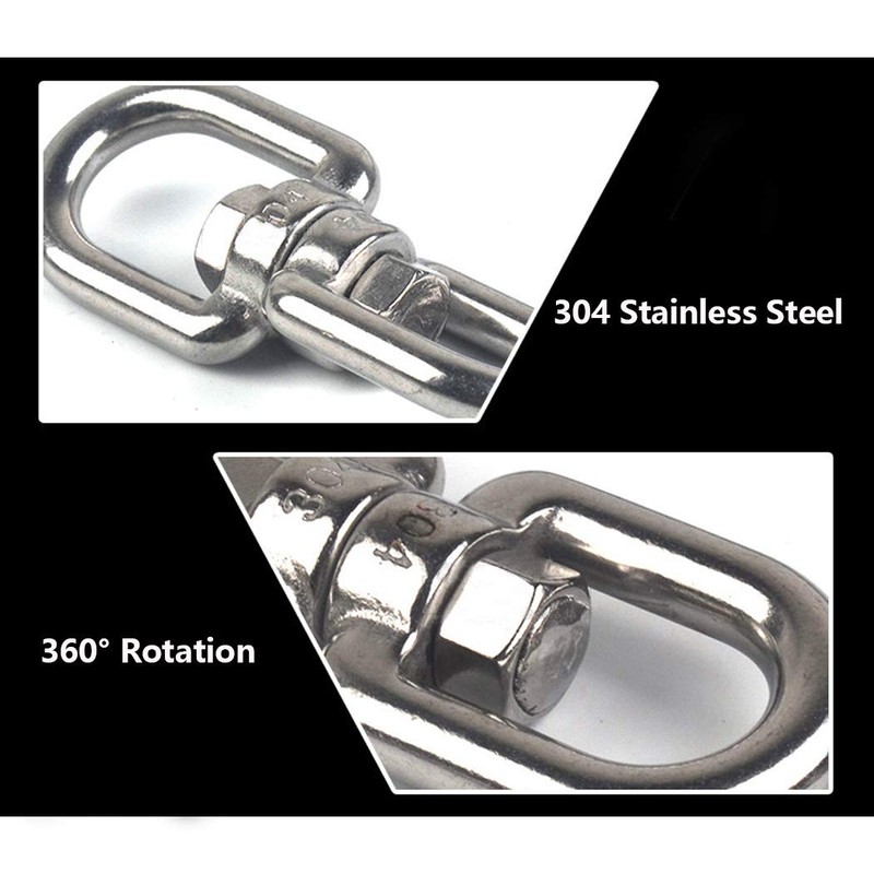 304 Stainless Steel Eye To Eye Swivel Ring,M5 3/16" Key