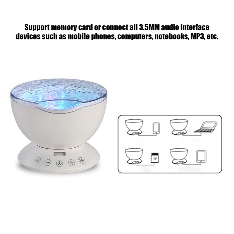 Ocean Wave Light Projector BT Remote Control Music Sleeping Lamp