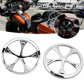 Unbranded Chrome Speaker Grill Accent Trim Cover For Harley Electra Street Glide Tri 14-22