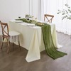 Nialnant 2 Pcs Grass Green Cheesecloth Table Runner, Farmhouse Table