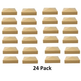 True 5x5 (127mm x 127mm) Plastic Pyramid Vinyl Fence Post Cap Black or White Multiple Quantities for True Actual 5" x 5" Vinyl Posts (24, Tan)