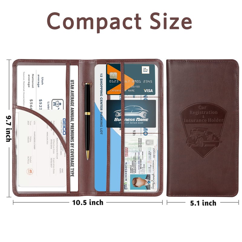 CoBak Premium Faux Leather Car Document Holder with Magnetic Closure