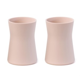 APLAINR Baby Cup, Weighted Silicone Cup, Non-Slip Training Cup, Microwave & Dishwasher Safe Baby Training Cup, Baby Feeding Supplies, No BPA, 3 fl oz, Set of 2, Blush