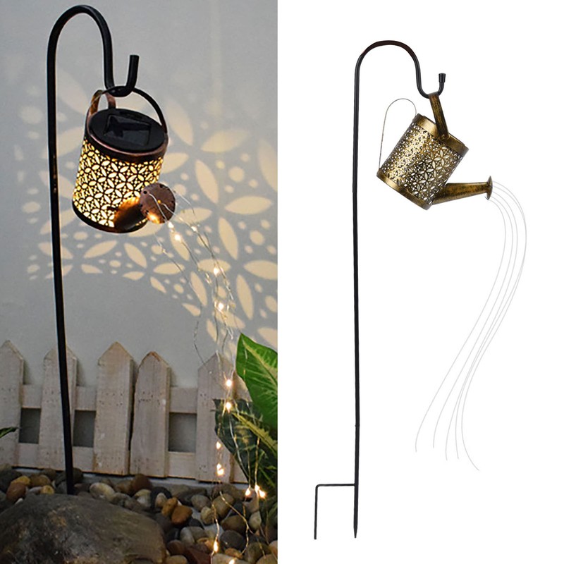 Solar Watering Can Lights Automatic Unique Rust Proof Convenient Retro