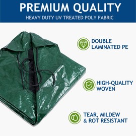 SUNLITAP Leaf Tarp 9x9 Feet, Lawn Garden Leaf Tarp with 4 Drawstrings, Reusable Waterproof Poly Tarp Yard Waste Bags, All Purpose Protective Cover for Bikes, Furniture Cover, Tent Footprint