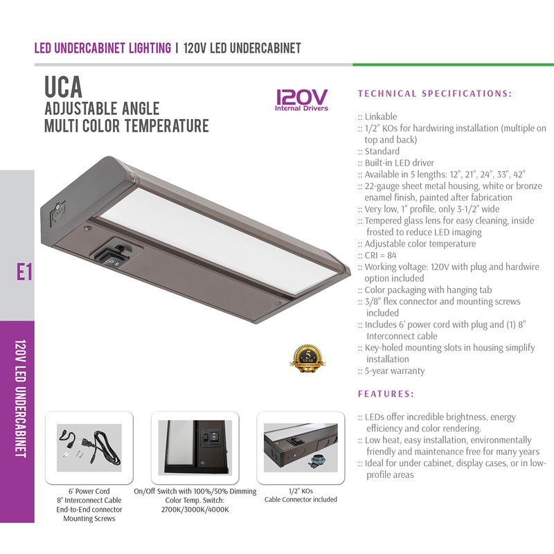 Westgate Under Cabinet Lighting - Linkable Adjustable Angle & Color