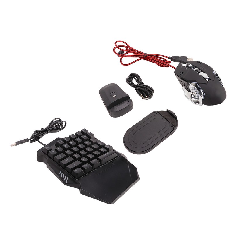 One Handed Gaming Keyboard Mouse Converter Wired 35 Keys Backlit