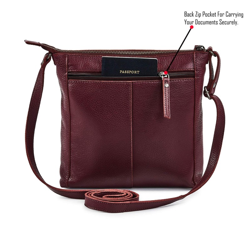 Cochoa Small Soft Pebbled Real Leather Women Crossbody Handbags &
