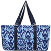 Turquoise Ikat Print NGIL Utility Tote Shopping Bag