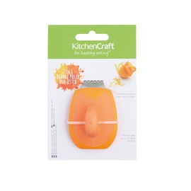 KitchenCraft Healthy Eating 2-in-1 Orange Peeler / Citrus Zester - Orange,4.5 x 4.5 x 7.3 cm