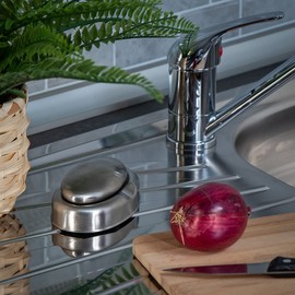 com-four® 2x stainless steel soap with stainless steel soap dish, environmentally friendly soap made of stainless steel, ideal for combating unpleasant odours on the hands (2 pieces - soap stainless steel)