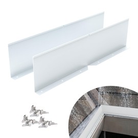 Flamorrow 2 Pack Aluminum Gutter Valley Splash Guards, Foldable Rainwater Roofing Gutter Guard with Screws, Bendable Roof Rain Diverter for House Flat Shingle Roofs, Valley, Corner, Silver