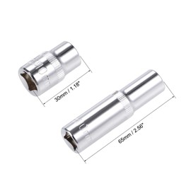 3/8-Inch Drive by 10mm Deep and Shallow Socket Set of 2 Pcs, Cr-V, 6-Point, Metric