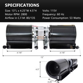 910-157/P Fireplace Blower for Regency Wood Stove, Nordica, Valley Comfort and Osburn Fireplace Insert, 910-157/P Regency Blower Fan Replacement for Rotom R7-RB167, Hampton HI300, H2100.