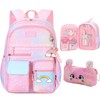 pisyae Girls Backpack,Rainbow Backpack for Girls-Kawaii Pink School Bookbag, Lightweight