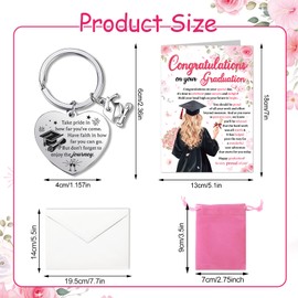 HOWAF Graduation Cards Female, Congratulations Card with Keyring, Graduation Gifts for Her, Daughter, Granddaughter, Niece, Sister, Friends, Woman, Girls