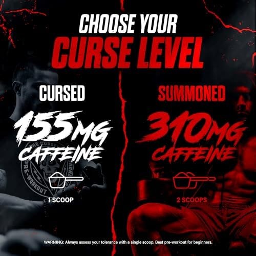 JNX SPORTS The Curse Pre Workout Powder for Men  Women, Caffeine, Beta-Alanine, Creatine, L-Citrulline, 50 Servings, Sour Candy Flavor  Boost Energy,