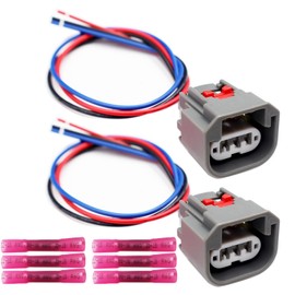 LIZAPUS 2PCS 3-Way Front Turn Signal Light Connector Compatible with Jeep Patriot 2009-2017 Harness Wire Pigtail 68064998AA, 645-943, 7287-0955