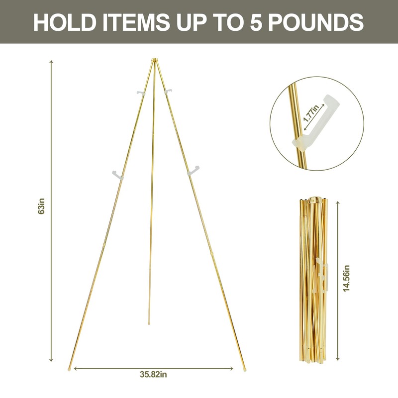 DANMO Easel Stand for Wedding Sign Poster 63'' Instant Display
