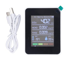 Air Quality Monitor 5 in 1 CO2 TVOC HCHO Temperature Humidity Detector LCD Display Air Quality Tester