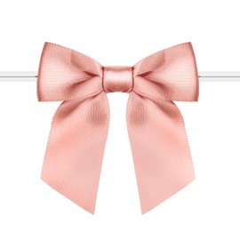 RainbowPana - Paquete de 120 lazos de lazo de lujo, lazo de satén de 2.5 pulgadas, lazos preatados, decoración de manualidades prehecha para paquetes, cestas de pop, regalos de galletas, dulces para envolver regalos, baby shower, boda