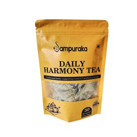 Sampuraka Daily Harmony Tea - Traditional 8-Herb Blend, 30 Premium Pyramid Sachets with Ashwagandha & Spearmint
