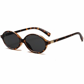 Breaksun Retro Oval Sunglasses for Women Men Trendy Round Sunnies 90s Vintage Style (Tortoise/Grey)
