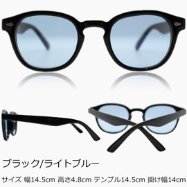 Eight Tokyo LEO-1102-TAC Polarized Sunglasses, Made in Sabae, Light Color, UV Protection, Lens, Lightweight, Frame, Men's/Women's, Unisex, black and light blue