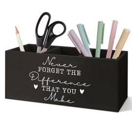 SNNDER Never Forget the Difference You Make Pen Holder, Difference Maker Gift, Thank You Gifts for Boss Coworkers Teachers Wooden Pen Pencil Holder Organizer for Office Desk Accessories