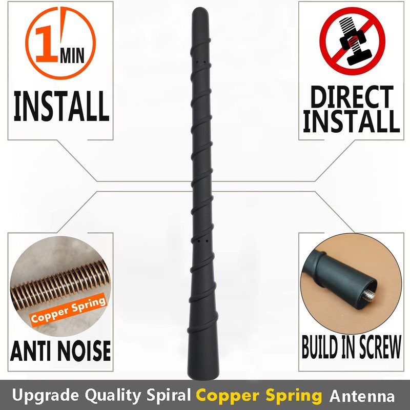 Jeep Liberty 8 Inch Flexible Rubber Antenna Replacement (2008-2010)