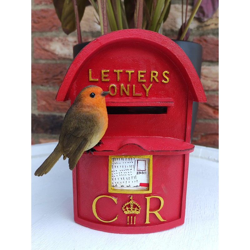 Vivid Arts Garden Decor - Postbox with Robin - BG-PB23-F