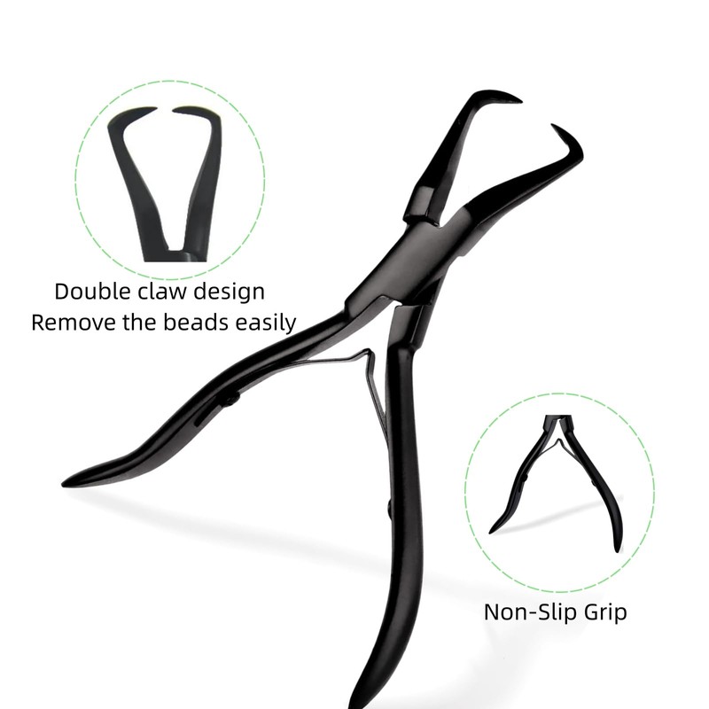 Hair Extension Beads Remover Pliers Black - Stainless Steel Microlink