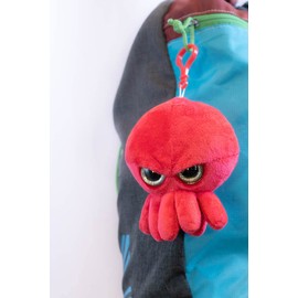 Grumpy Baby Octopus - Keychain Pendant with Clip- Cute Super Soft Plush Stuffed Animal Toy Decoration Backpack Purse and Handbag Accessories