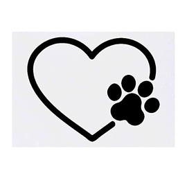 'Paw & Love Heart' Temporary Tattoo - Water Resistant, Skin-Safe, Non-Toxic Transfer (TO00056383)