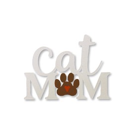 Roeda Brighten Your Life 14081w Cat Mom Word Phrase with Paw Print O Accent Pet Magnet