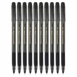 RADIUS Tri Flex Ballpoint Pens, BLACK, 1.0mm Medium Point, Pack of 10, Triangular Comfort Grip, Smooth Ball Pens, Ideal for School Office Home Everyday Use