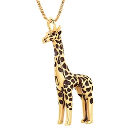 Yinplsmemory Cremation Jewelry Animal Giraffe Urn Necklace for Ashes for Women/Men Keepsake Ashes Holder Urn Locket Pendant Necklace for Human/Pet Ashes