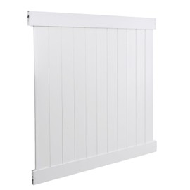 Vinyl Privacy Fence Panel Kit, 6x6 Feet, White, DIY Installation, Posts Not Included