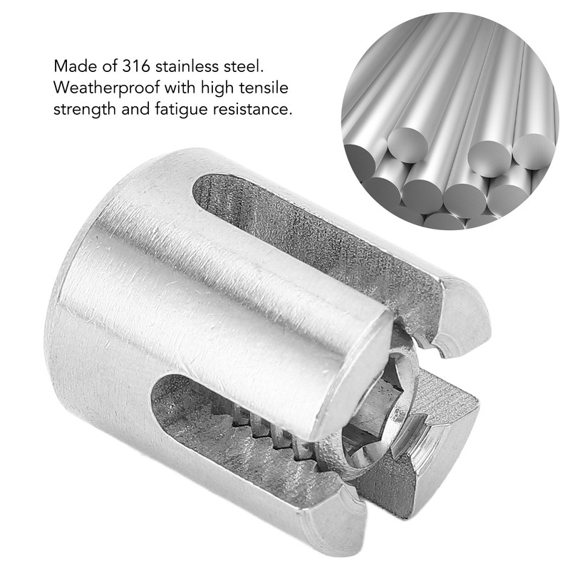 10Pcs Cross Cable Clamp Stainless Steel Wire Railing Clamp Fastener