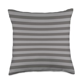 Classic Ash Gray Cabana Tent Stripe Throw Pillow