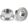 Pack of 10 Flange Nuts M10, Jeboler M10 Nuts Stainless