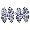 Black White Soccer Hair Bows for Girls, 4" Mesh Tulle