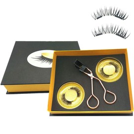 Magnetic Eyelashes Kit with Glue-free Applicator Tool, Magnetic Eyelash Clip, Short Set Including 2 Pairs of False Eyelashes, No Eyeliner (NATURAL STYLE)