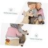 Gatuida 1Pc Elderly Couple Figurine Hand Painted Resin Statue Romantic
