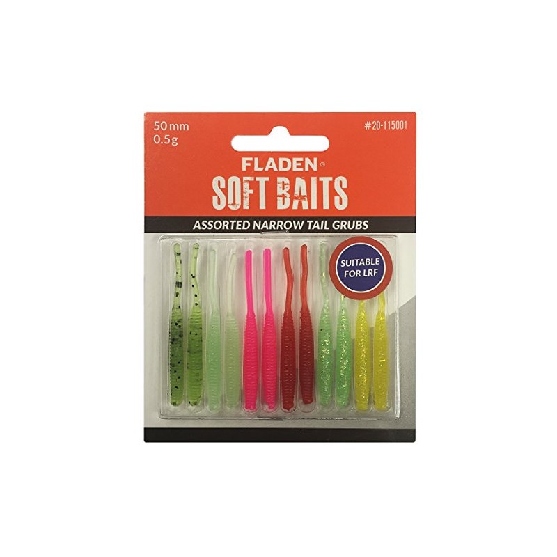 FLADEN Soft Baits assorted narrow tail grubs LRF 50mm 0.5g