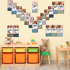 Ireer Boho Vowels Sound Wall Classroom Neutral Phonics Kit, Science of Reading Posters for Kindergarten, Speech Therapy Materials, Phonemic Awareness, ESL Teaching Material