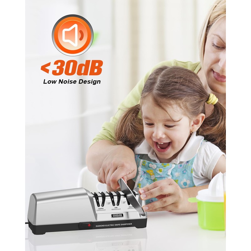 Electric Knife Sharpener for Kitchen Knives - Goodjob Automatic Professional