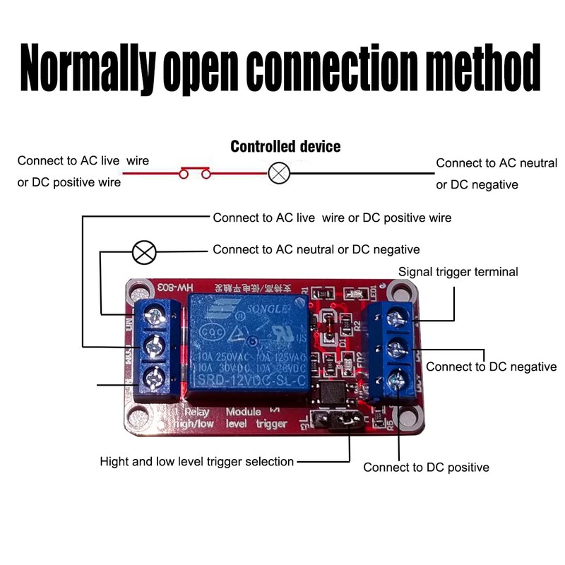 BuxiuGK 6 Pcs 5V Relay Module with Optocoupler, 1 Channel,